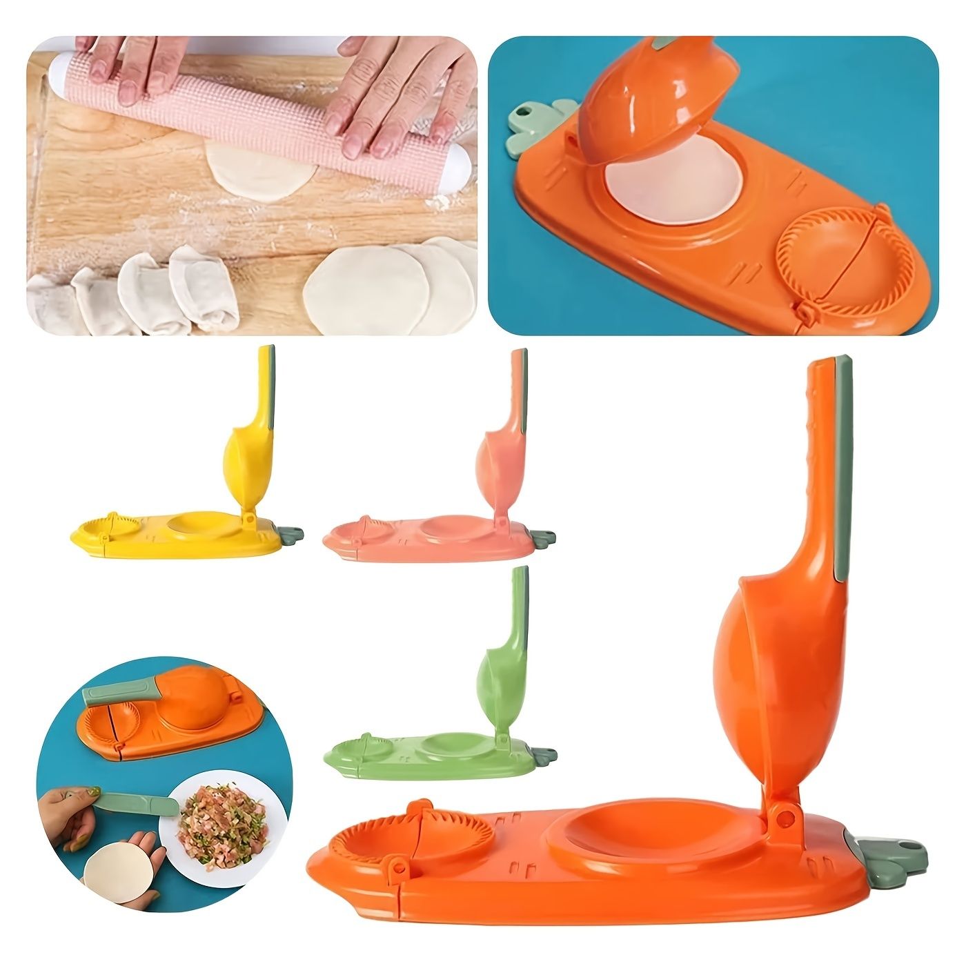 1pc 10in/9in 2-In-1 Dumpling Maker - Kitchen Utensil For DIY Dumpling Moulds And Dough Pressing - Stainless Steel Dumpling Skin Press With Non-Slip Handle