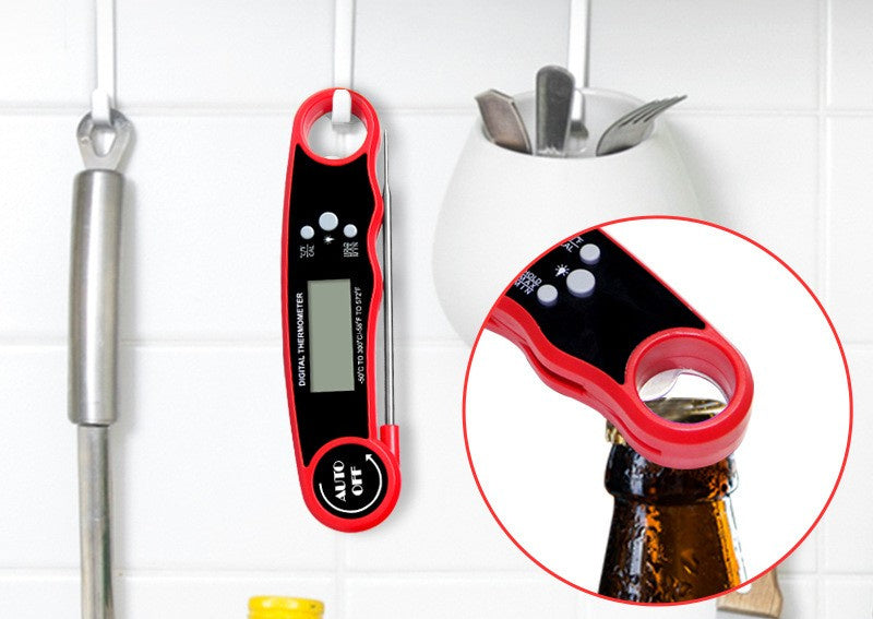 Digital Meat Thermometer with Probe - Waterproof; Kitchen Instant Read Food Thermometer for Cooking; Baking; Liquids; Candy; Grilling BBQ & Air Fryer
