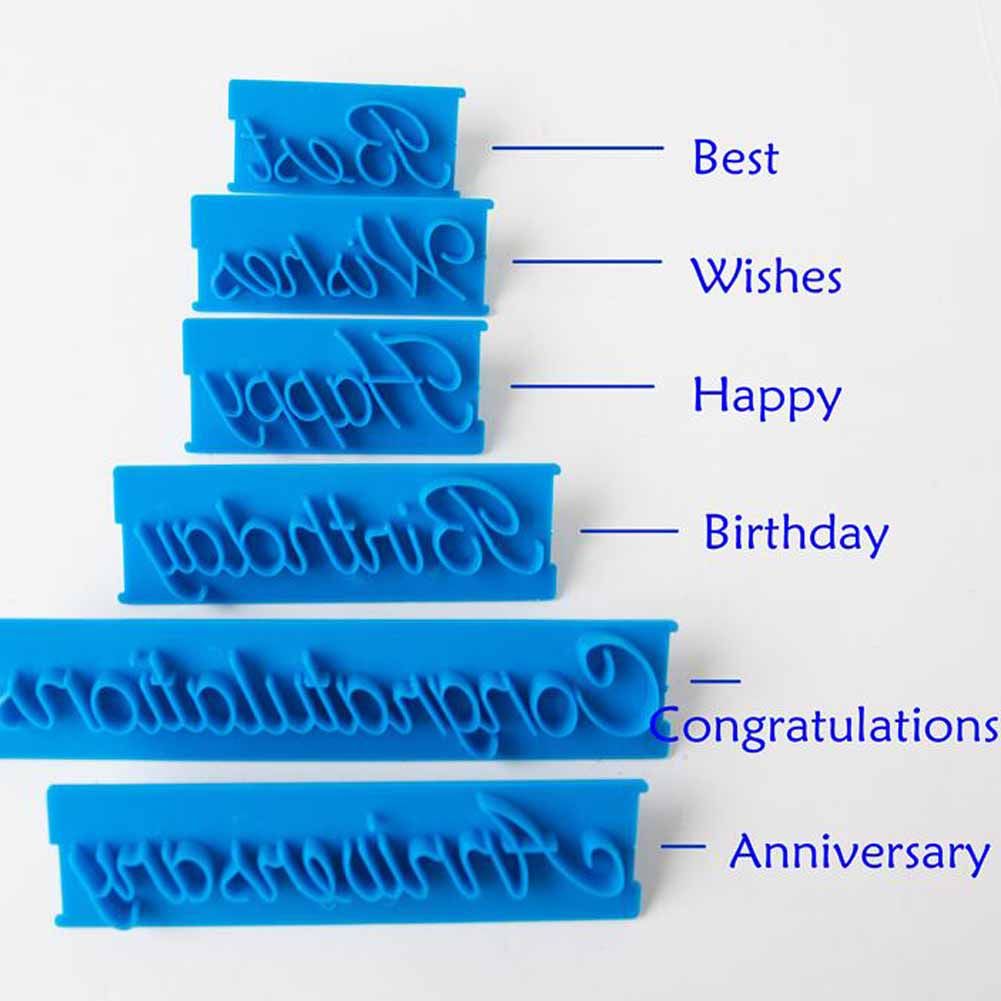 Wishes Stamp Decorating Letters Sugar Craft Set Cookie Cutter Cake Fondant Sugar Craft Pastry Bakeware Decoration