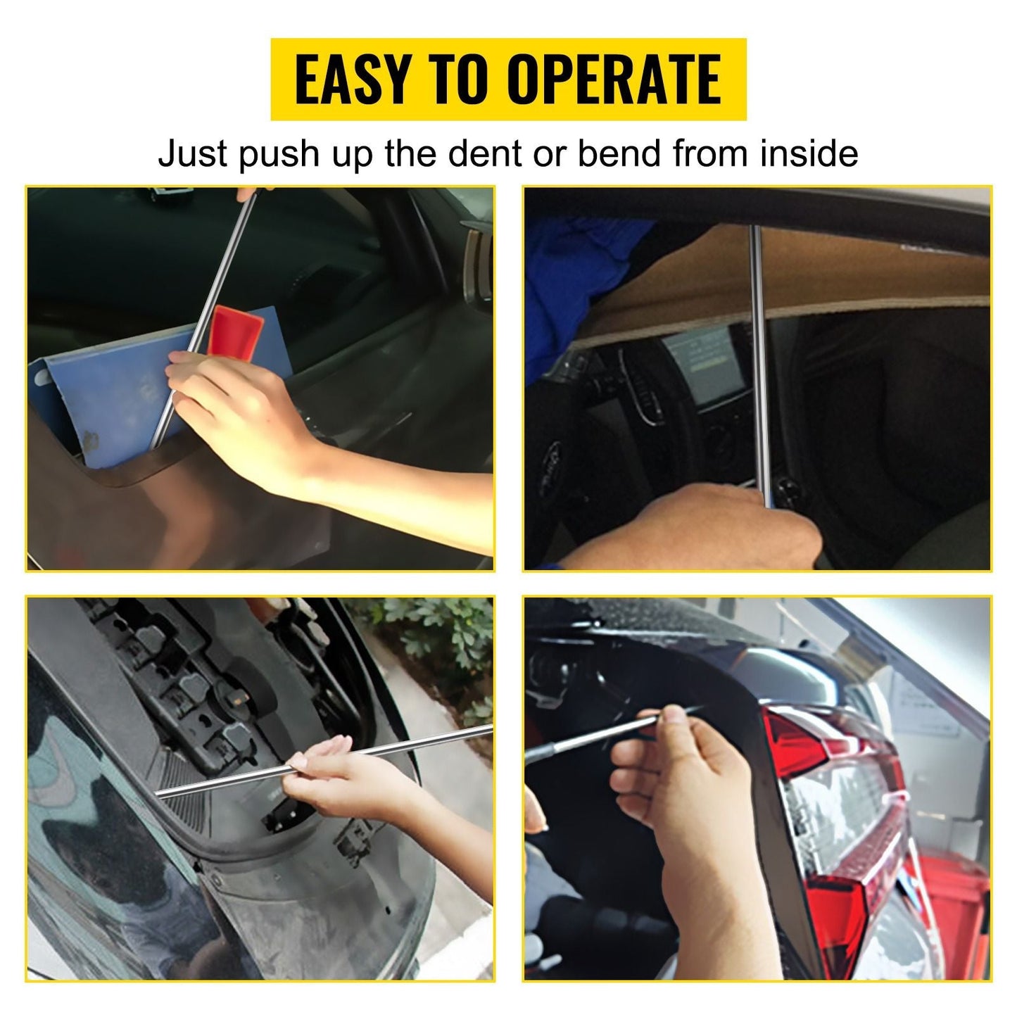 Stick Dent Removal Kit, paintless Dent Repair stick, Stainless Steel Dent Repair stick, Whale Tail Dent Repair tool, professional hail dent removal tool for minor dents, door dings and hail damage